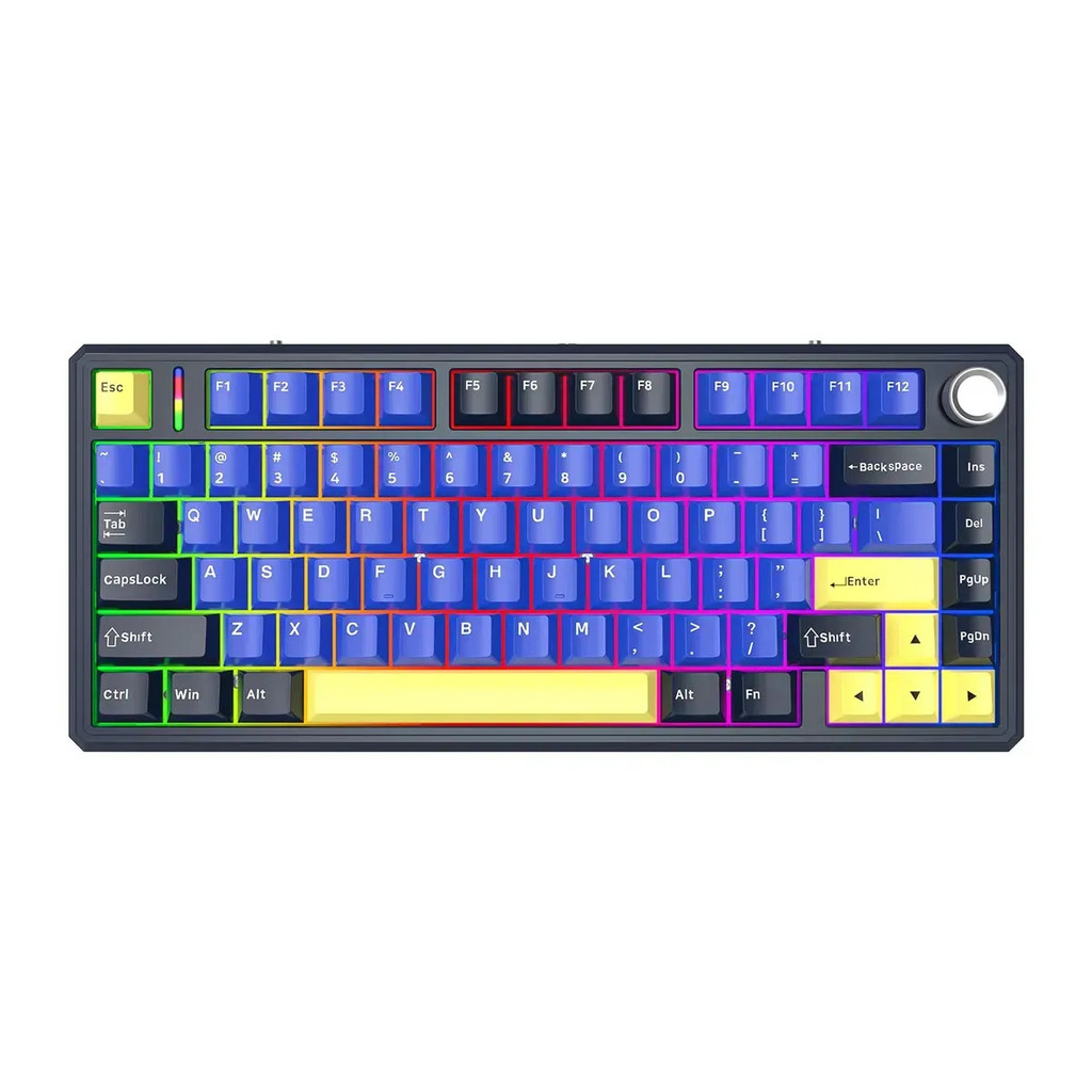 Teclado Gamer Mecânico Sem Fio Tri Mode Bluetooth 2.4G USB-C 75% Hotswap Rgb 1000Hz Idioma Inglês Fire Phoenix BK-F75 Teclado Gamer Mecânico Sem Fio Tri Mode Bluetooth 2.4G USB-C 75% Hotswap Rgb 1000Hz Idioma Inglês Fire Phoenix BK-F75