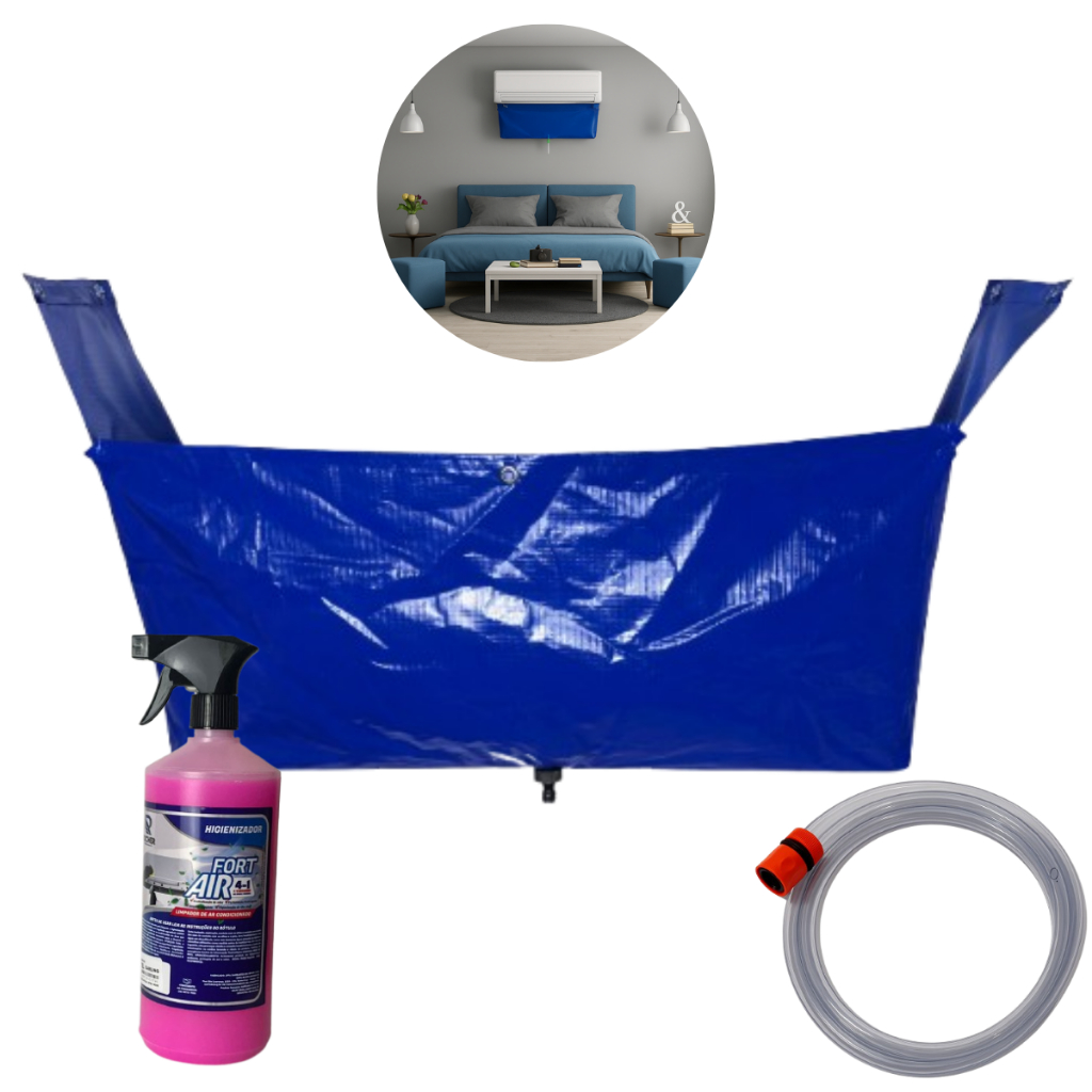 Coletor Para Limpeza De Ar Condicionado Split 9 A 12 Mil Btus + Bactericida 1 Litro
