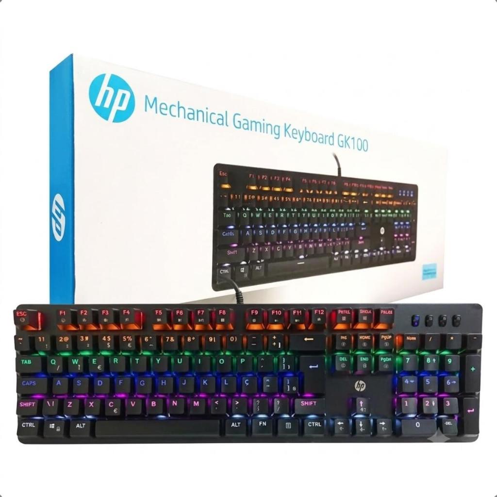 Teclado USB Gamer Mecânico GK100 Led HP 403050690200