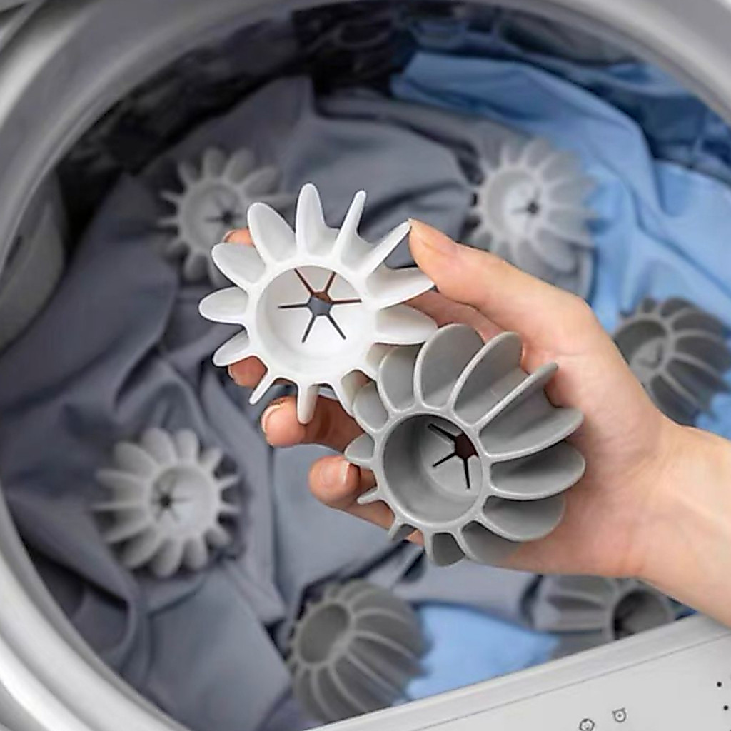 Esferas Bola De Lavar Roupa 4Uns Silicone 6Cm De Lavanderia Para Máquina De Lavar Reutilizável