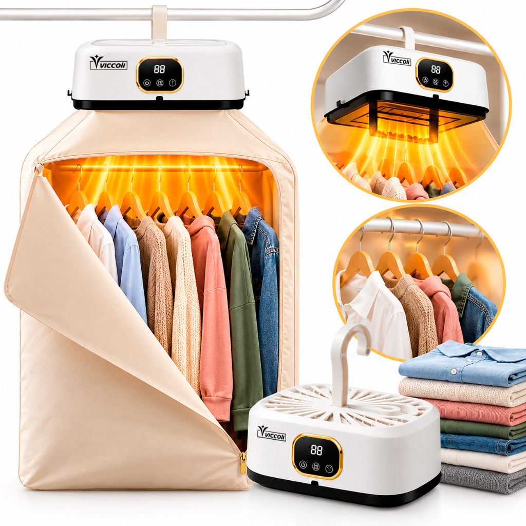 Secador de Roupas 600W Secagem Rápida 110V / 220V Secadora Elétrica Com Temporizador