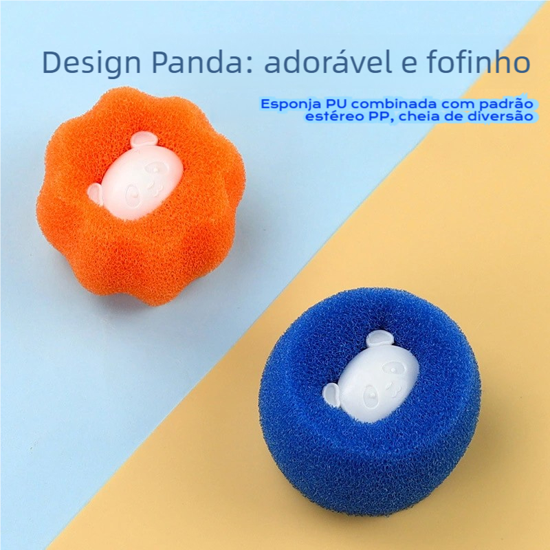 4 Bolas Panda Tira Pelos 6cm - Para Máquina de Lavar Roupa! Prática, fácil de usar e mantém roupa sem pelos