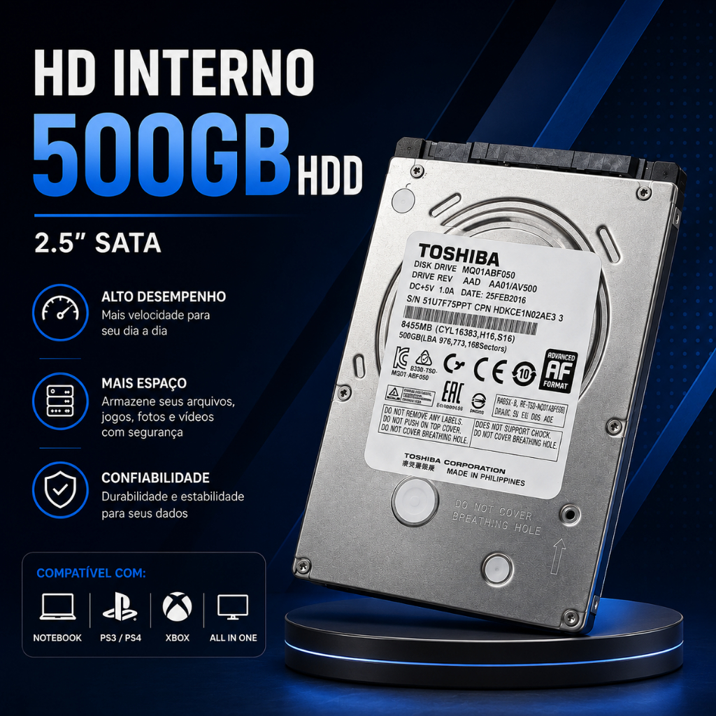 HD Interno 500GB / 1TB 2.5" SATA Para Notebook PS3 PS4 Xbox All In One