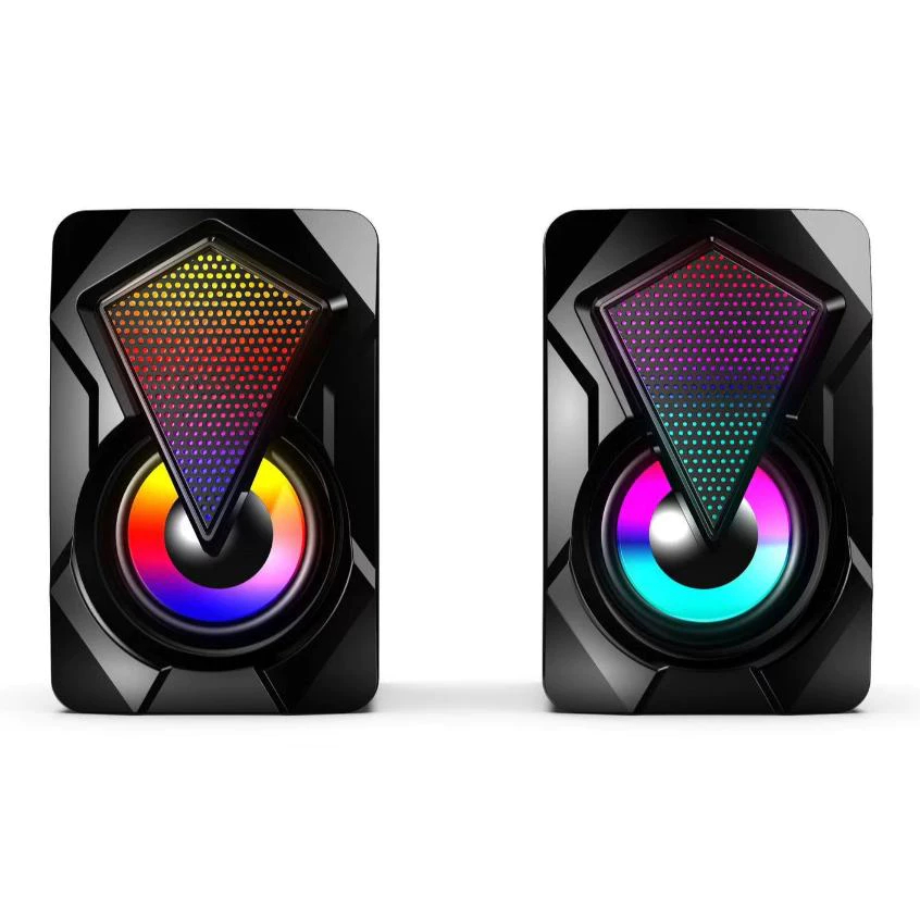 Caixa De Som Para Computador Pc Notebook Led RGB Gamer Caxinha Alto Falante