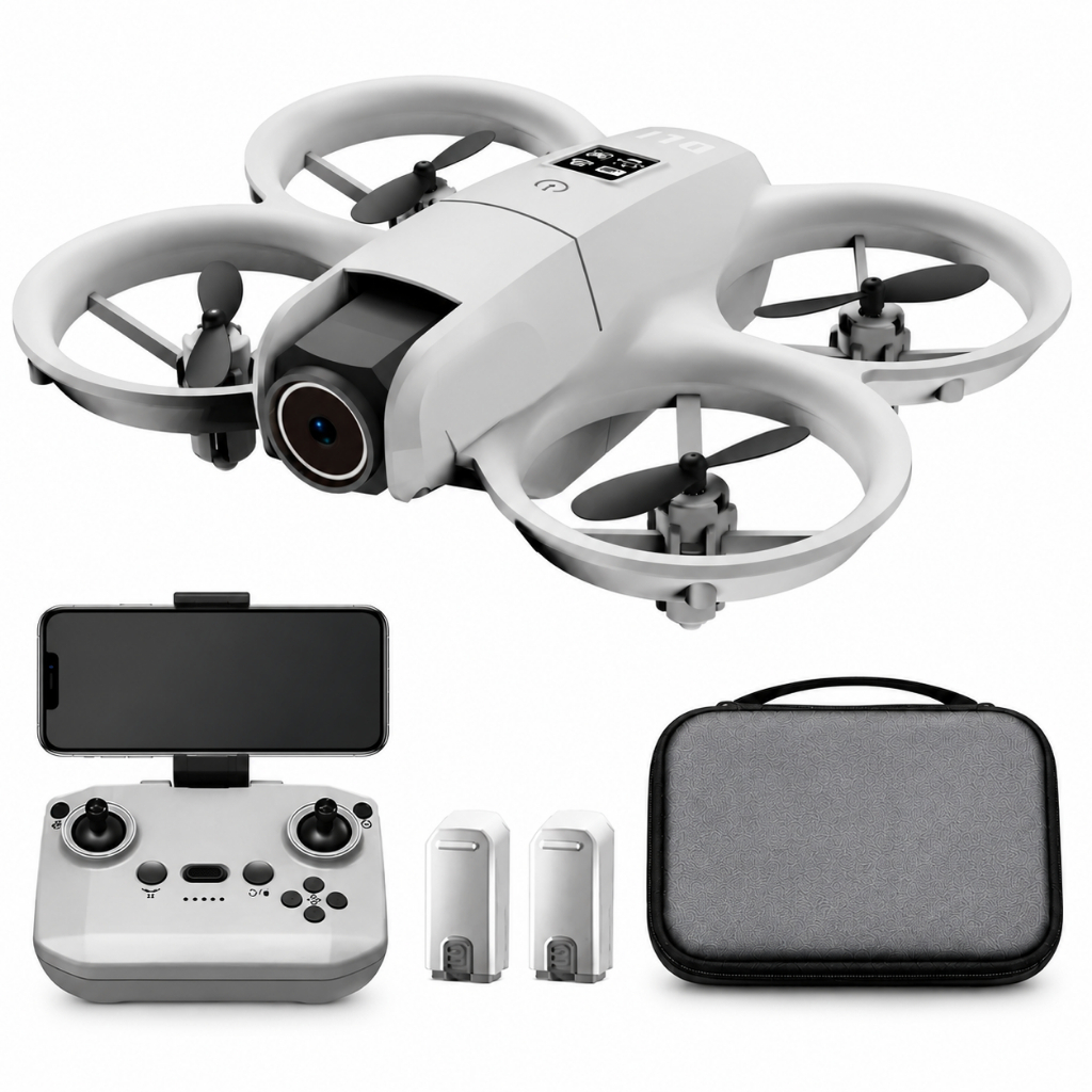 Mini Drone 2 baterias Câmera HD LED Controle 360 graus Fácil de Pilotar Infantil Brinquedo