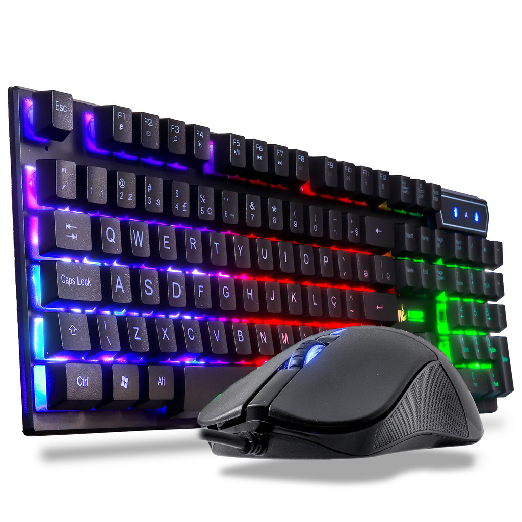 Teclado Semi Mecânico Gamer Led Luminoso Profissional Abnt2 Para Jogos Rgb