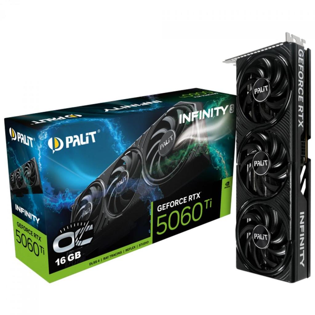 Placa de Vídeo Palit NVIDIA GeForce RTX 5060 Ti Infinity 3 OC, 16GB, GDDR7, DLSS, Ray Tracing, NE7506TS19T1-GB2061S
