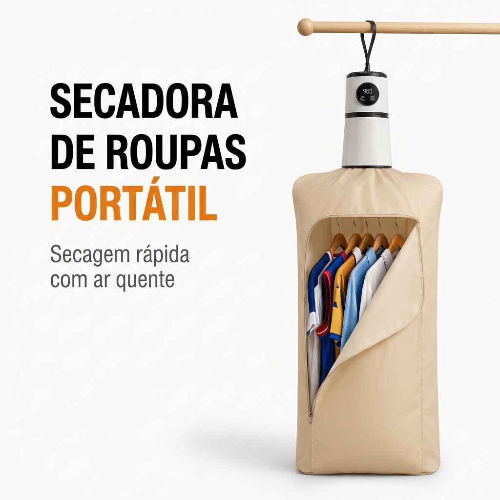 Secadora de Roupas Portátil com Capa 110 V