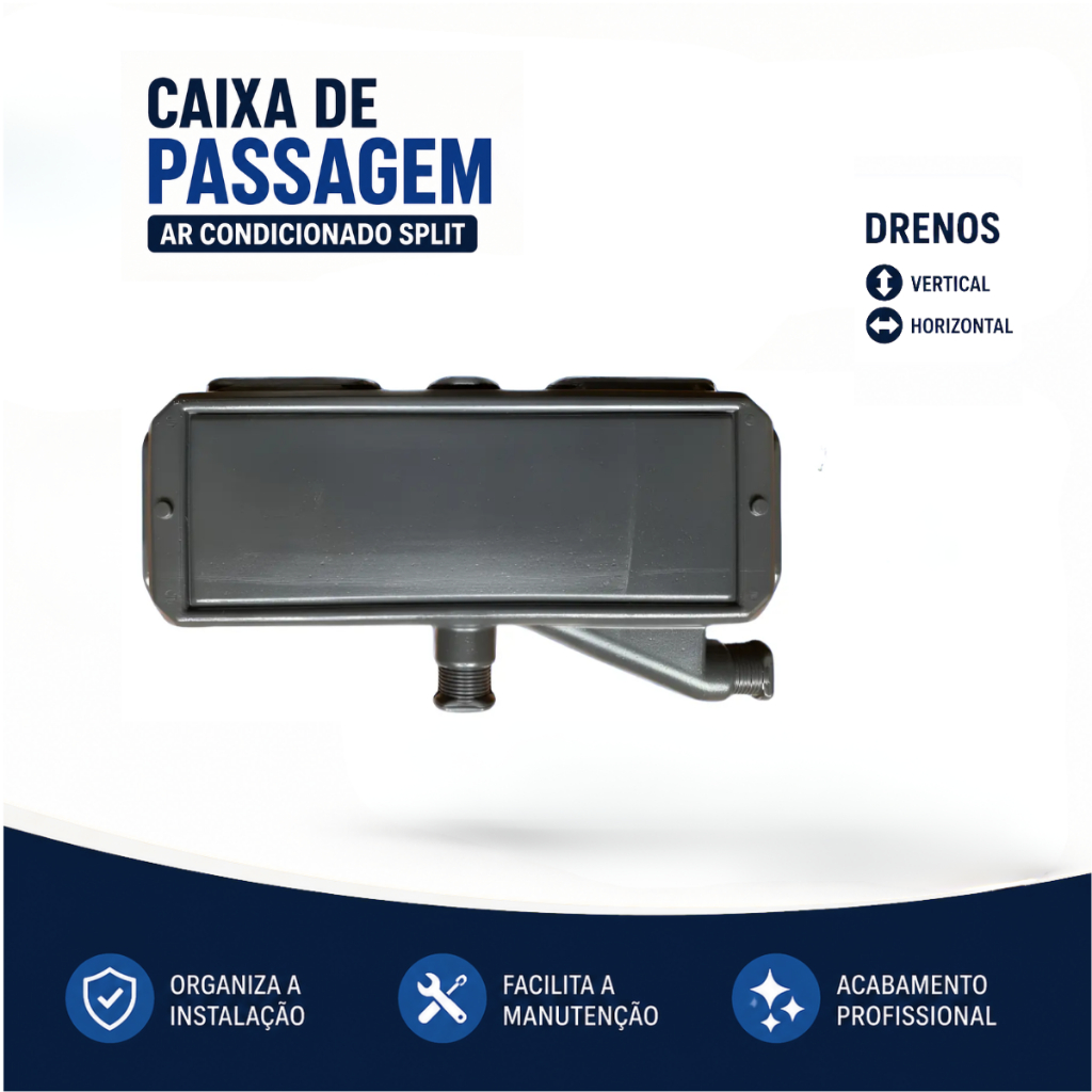 Caixa de Passagem Ar Condicionado Split 2 Drenos 29 x 15,5 x 5