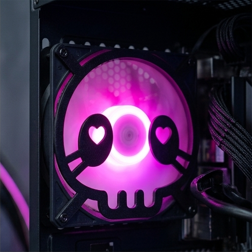 Grade Ventoinha 120mm Kuromi Skull | Fan Grill Grelha PC Gamer Cooler Water Cooler 3D