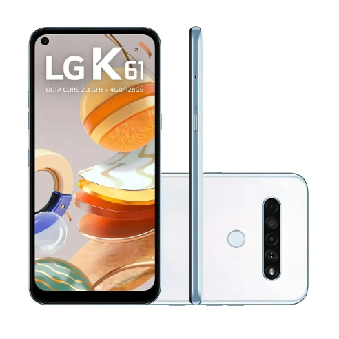 Smartphone LG K61 Tela 6,53 128gb 4gb Ram Branco Smartphone LG K61 Tela 6,53 128gb 4gb Ram Branco