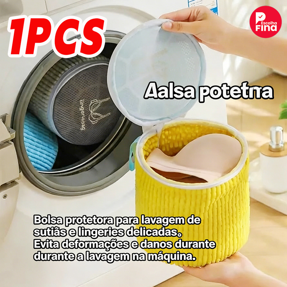 Sacola Protetora para Lavar Sutias na Maquina de Lavar Saco para Roupas Delicadas com Ziper Resistente e Seguro