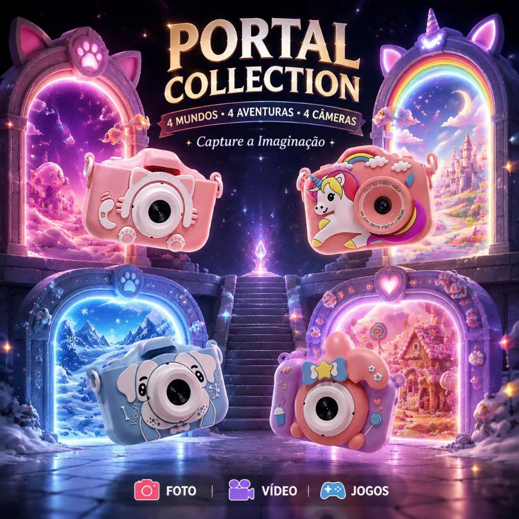 Câmeras Digitais Infantis Mini Câmera Portátil Para Crianças Função Foto e Vídeo Brinquedo Educativo Infantil