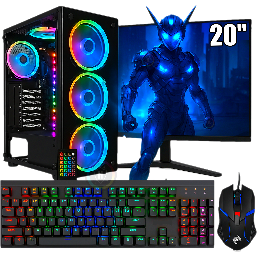 PC Gamer RGB Completo Intel Xeon 24 Núcleos / Placa Video GTX 4GB DDR5 / 32GB RAM DDR4 / SSD 480GB