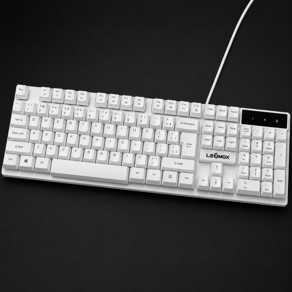 Teclado gamer silencioso para jogos semi mecanico azul com RGB