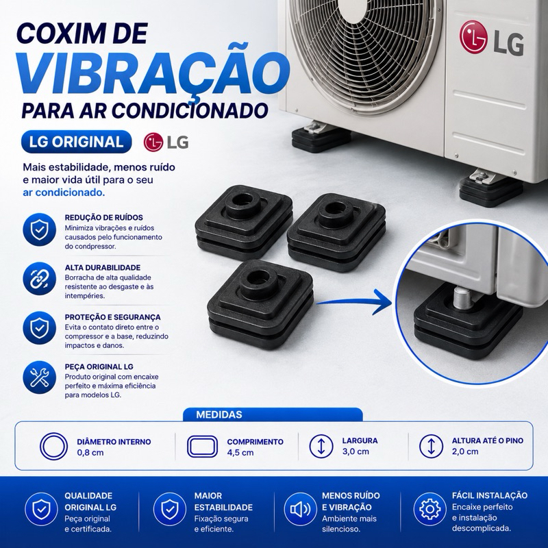 Kit 4 Calços Borracha Conde Ar Condicionado Split Coxim