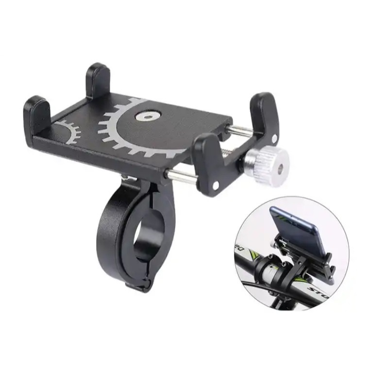 Suporte de celular GPS para bicicleta, liga de alumínio, suporte fixo para celular.