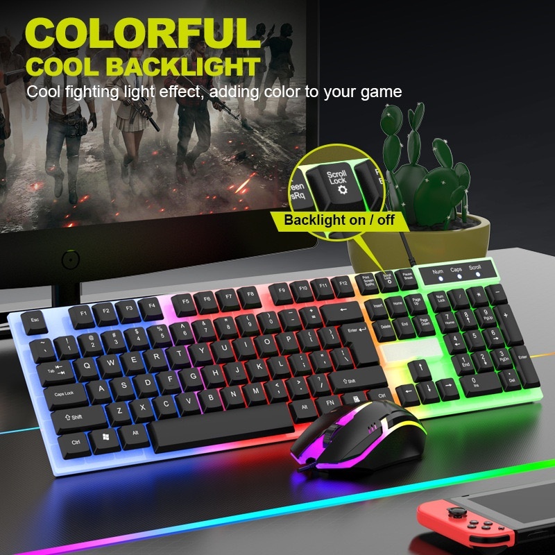 Kit Gamer Teclado Semi Mecânico RGB + Mouse 3200 DPI LED USB – PC e Notebook Jogos e Trabalho H8 Kit Gamer Teclado Semi Mecânico RGB + Mouse 3200 DPI LED USB – PC e Notebook Jogos e Trabalho H8
