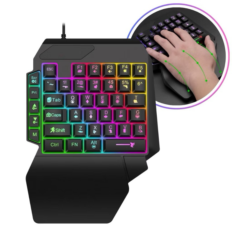 Teclado Mecanico Gamer Teclado Uma Mão Teclado Pc Rgb LEY2083