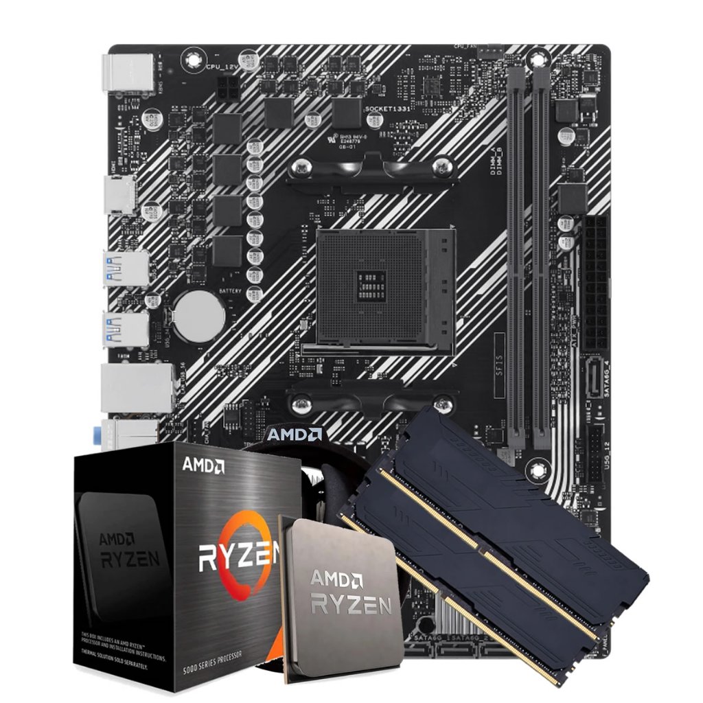 Kit Upgrade Gamer Amd Ryzen 5 5600GT, Placa Mãe A520M, Memória DDR4