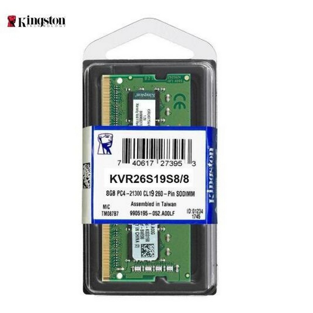 Memória RAM para Notebook 8GB DDR4 2666Mhz Kingston - KVR26S19S8/8 Memória RAM para Notebook 8GB DDR4 2666Mhz Kingston - KVR26S19S8/8