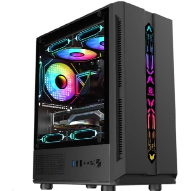 Gabinete Gamer Hayom GB1726 Micro ATX Preto Vidro Temperado Sem Fans