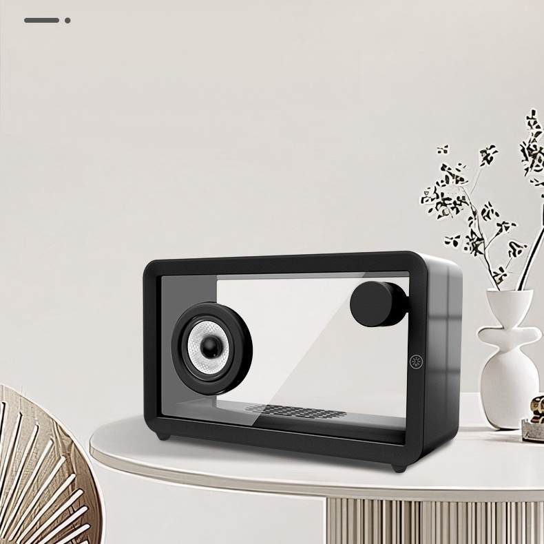 Caixa de Som Bluetooth transparente Caixinha Som Portatil Potente com LED 5 modos 7 RGB C1