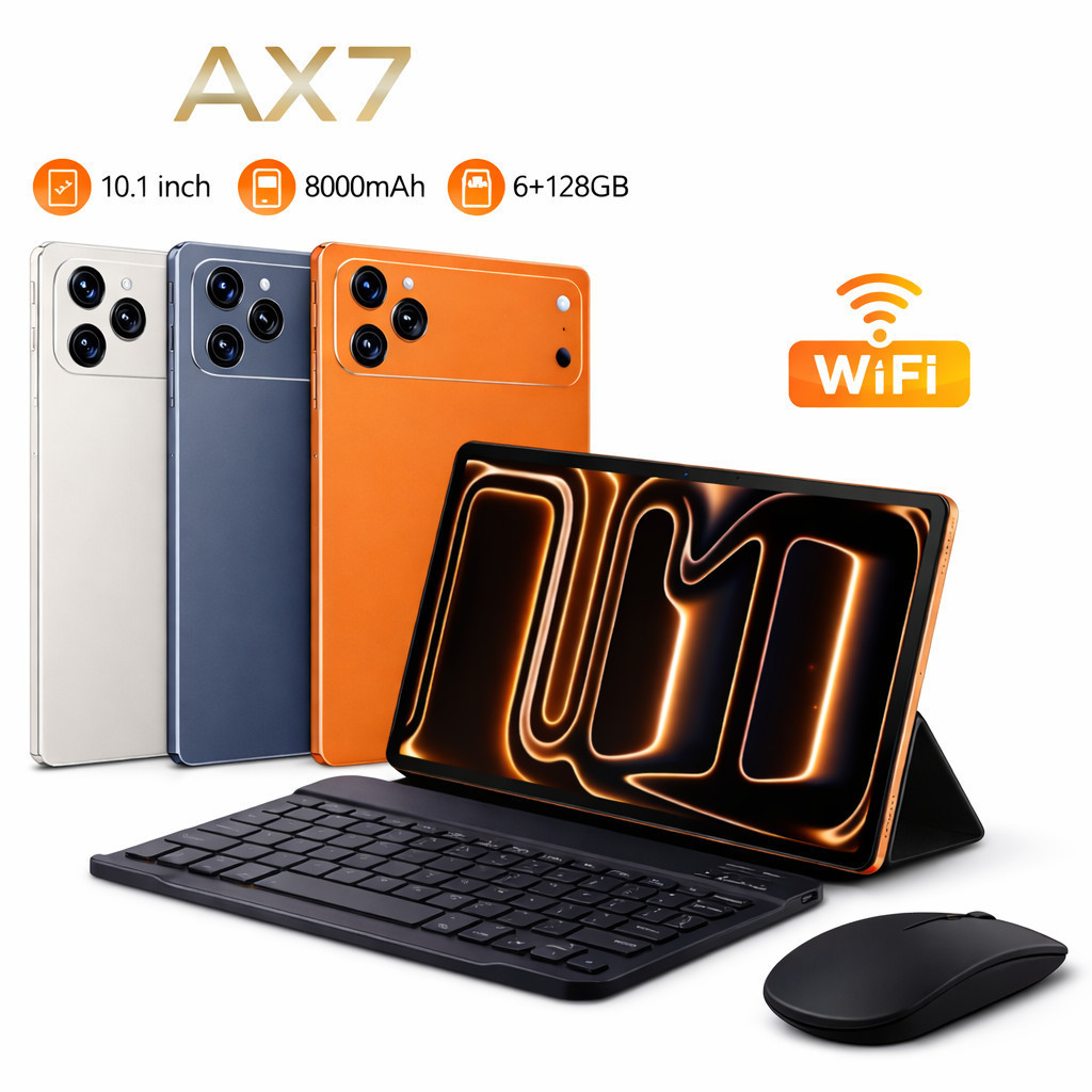 Tablet 10.1" Android 13 128GB(ROM)+ 6GB RAM com Teclado, Mouse, Capa e Caneta Stylus – Dual SIM 4G/5G