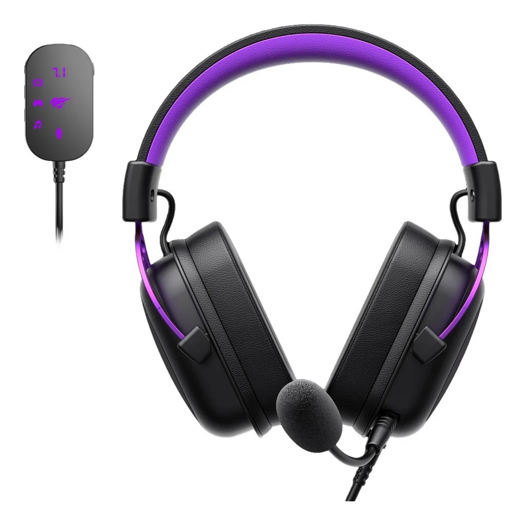 Headset Gamer Havit H2002c+u Usb P2 Drivers 53mm Cor Preto E Cor preto e roxo Headset Gamer Havit H2002c+u Usb P2 Drivers 53mm Cor Preto E Cor preto e roxo
