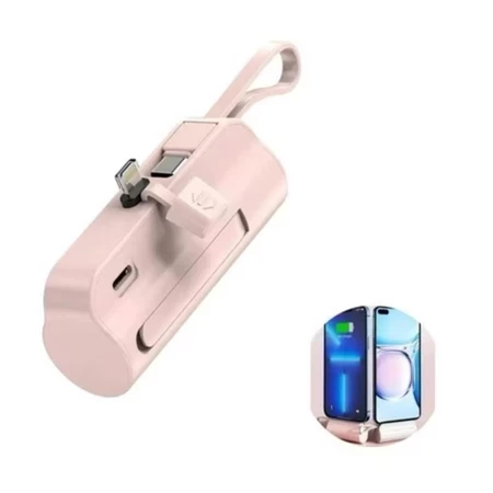 Carregador Portátil Mini Power Bank 10000mAh Com 02 Saídas Tipo-C / Lightning