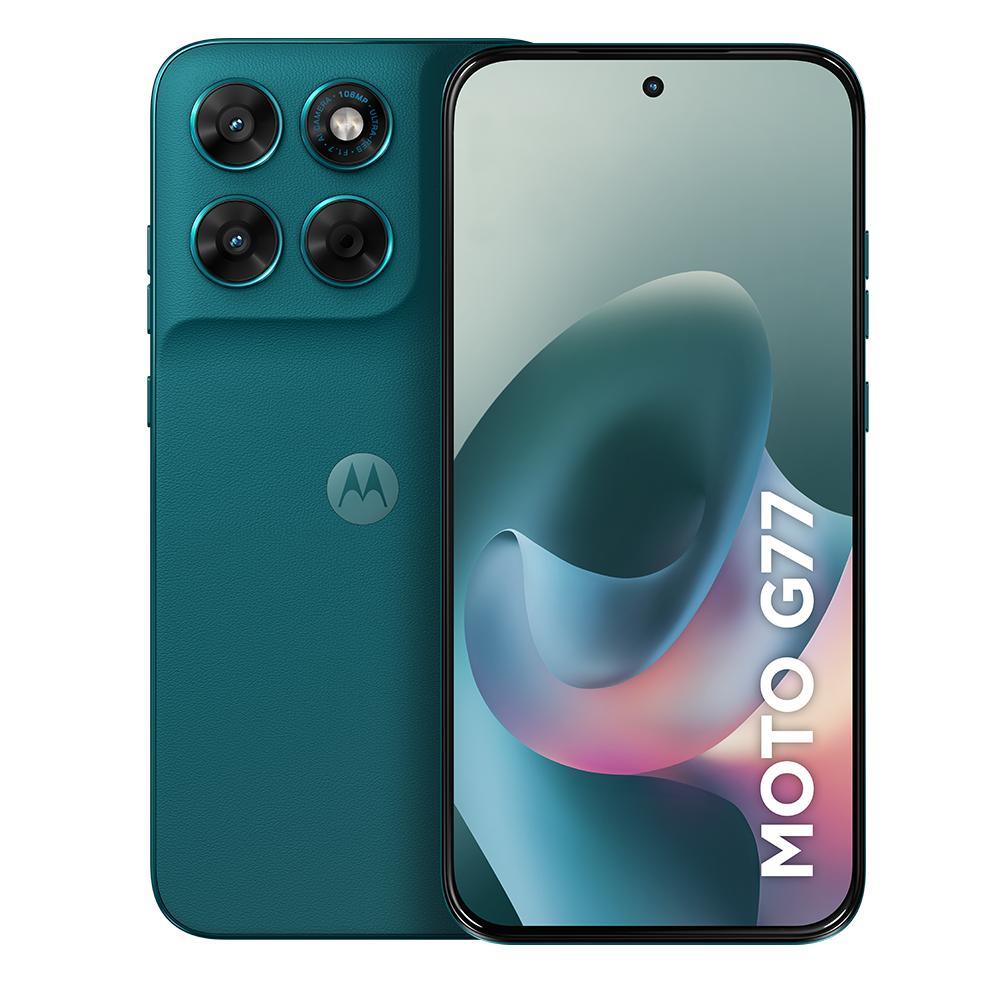 Smartphone Motorola Moto G77 5G 256GB 8GB RAM Câmera Traseira 108MP + 8MP Selfie 32MP Tela 6.8" Bateria 5200mAh-Verde
