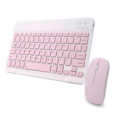 Kit Teclado e Mouse Sem Fio Bluetooth Colorido Macaron Para PC iPad Tablet Notebook