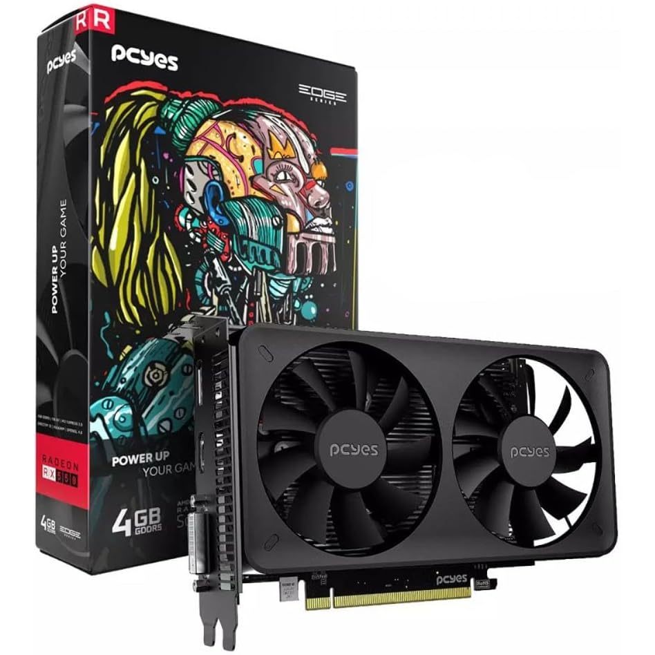 PLACA DE VIDEO PCYES GPU RX 550 4GB GDDR5 128 Bits Dual-Fan Projeto Edge PVEX5504GBDF