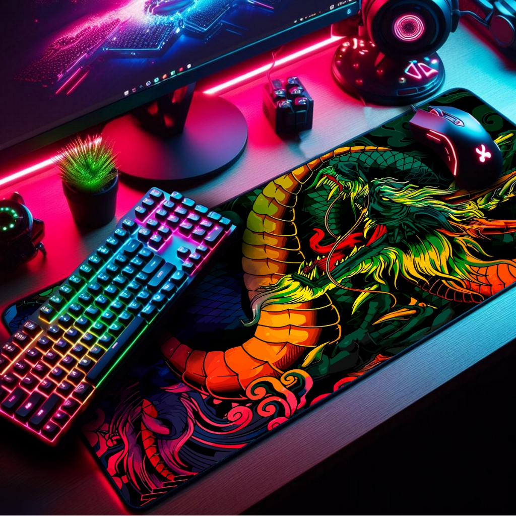 Mouse Pad Gamer Dragão Japonês 70x35cm mousepad gamer Extra Grande Mouse Pad Gamer Dragão Japonês 70x35cm mousepad gamer Extra Grande