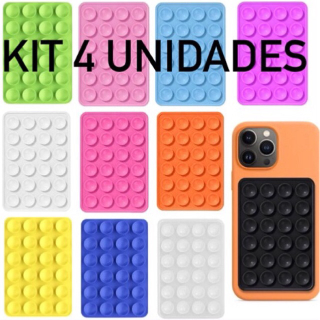 KIT 4 Ventosas para Celular - Ventosa de silicone para Celular