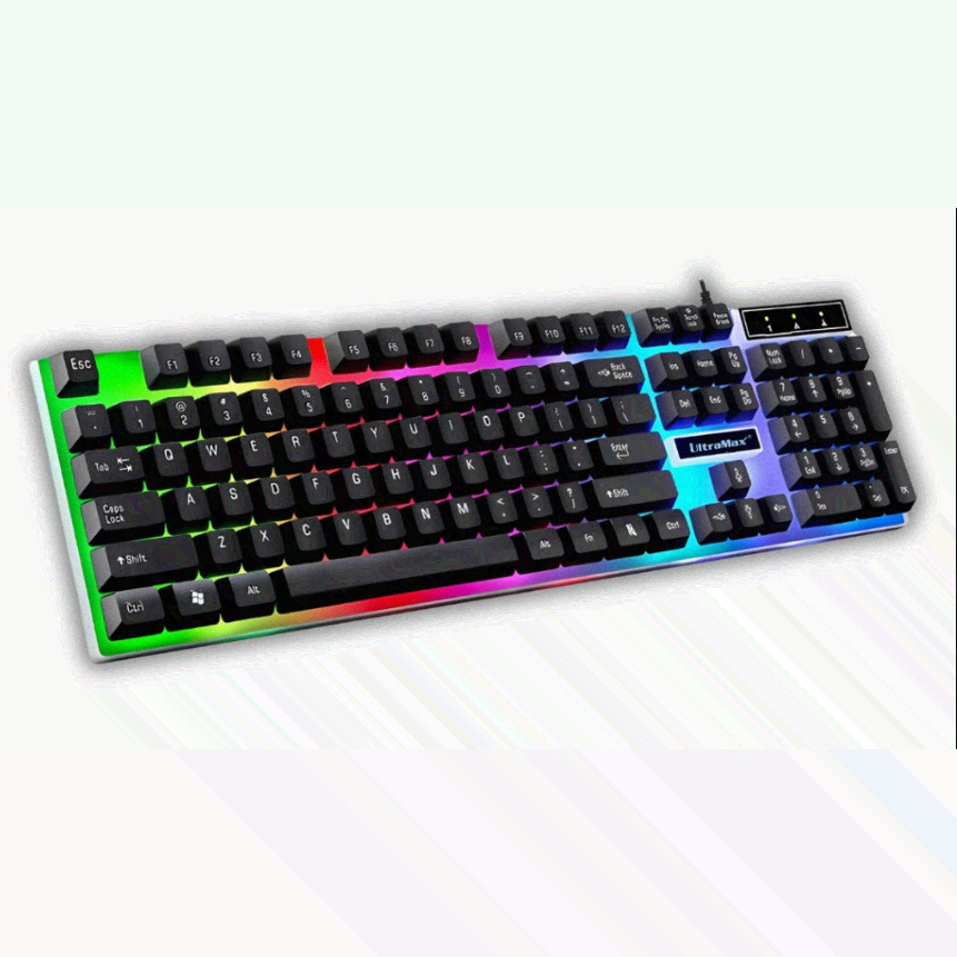 Teclado Gamer Semi-Mecânico RGB Com Anti-Ghosting E Retroiluminação Em 3 Cores E Conexão USB