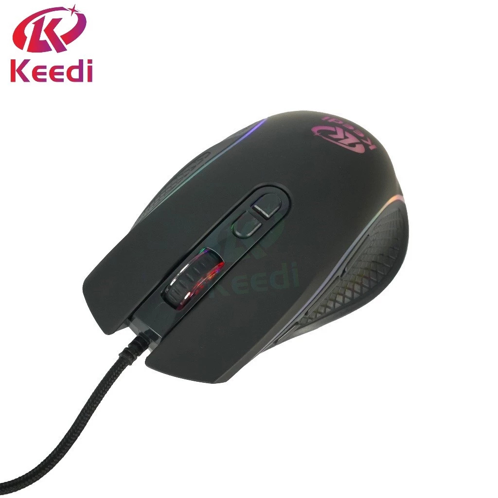 Mouse Gamer Ergonômico RGB Até 7200dpi Com fio 1.5M Keedi MOU903