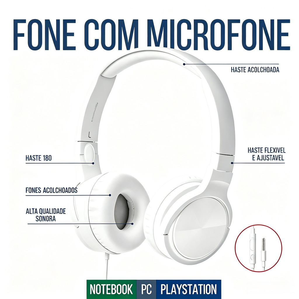 Headset Gamer com Microfone Leve e Confortável Som de Alta Qualidade para PC e Jogos Conexão Plug&Play Silêncio e Imersã Headset Gamer com Microfone Leve e Confortável Som de Alta Qualidade para PC e Jogos Conexão Plug&Play Silêncio e Imersã