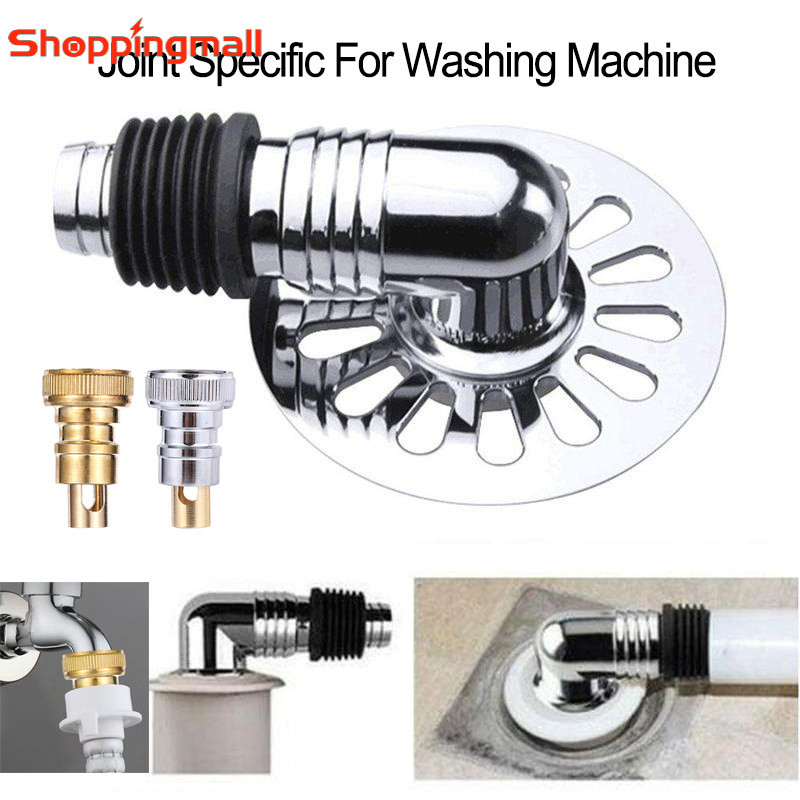 Máquina De Lavar Roupa De Aço Inoxidável Adaptador De Mangueira Tubo De Drenagem De Piso Conector Cotovelo/Banheiro Tampa Duplo Objetivo Acessórios De Sobrefluxo De Água Anti-Reverso