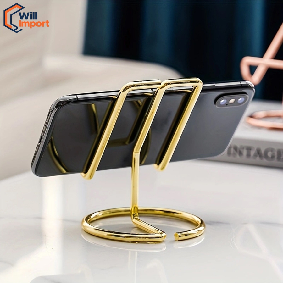 Suporte De Telefone Celular Para Mesa , Metal , Lindo Exibição Em Ouro Rosa Compatível Com Todos Os Telefones Celulares