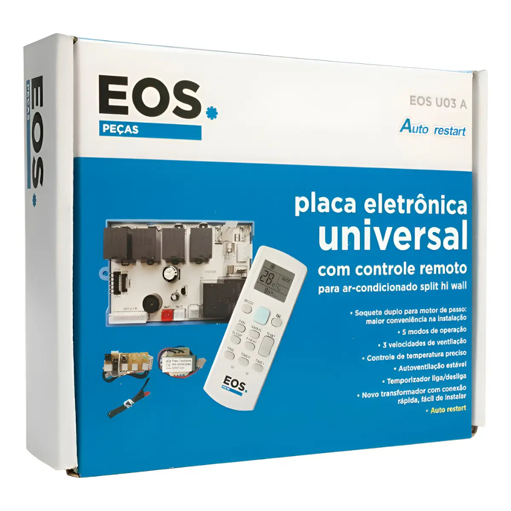 Placa Universal Para Ar Condicionado Convencional Split Hi Wall 220v Com Controle Eos Auto Restart Placa Universal Para Ar Condicionado Convencional Split Hi Wall 220v Com Controle Eos Auto Restart