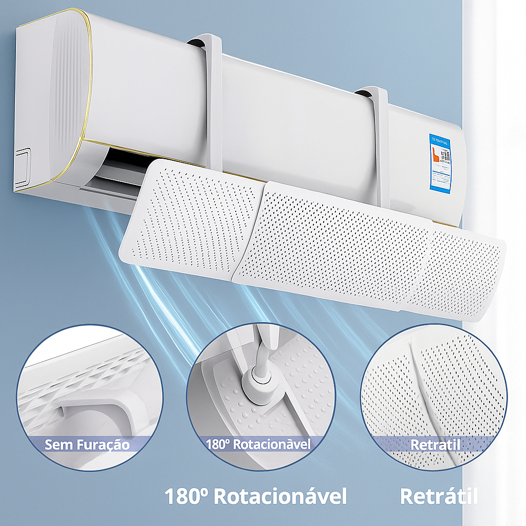 Defletor De Ar Condicionado Split Ajustável Universal Desviador Direcionador Vento Fluxo