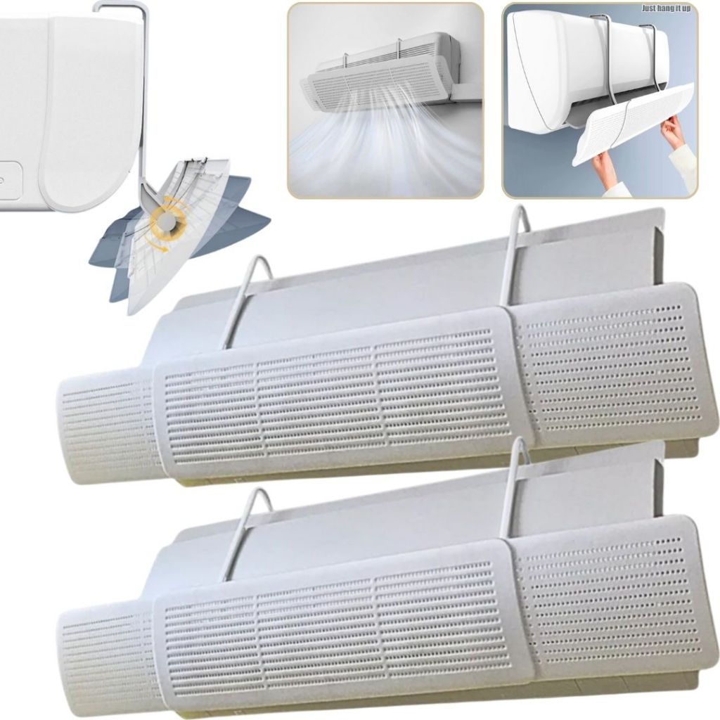 2 Defletor De Ar Ajustável Para Ar-condicionado Split Placa Direciona Vento Plastico Resistente 2 Defletor De Ar Ajustável Para Ar-condicionado Split Placa Direciona Vento Plastico Resistente