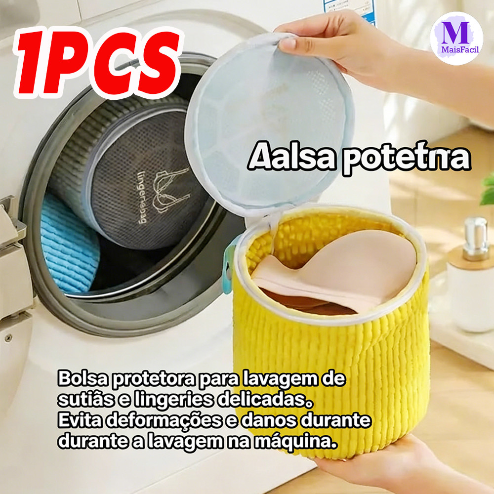Sacola Protetora para Lavar Sutias na Maquina de Lavar Saco para Roupas Delicadas com Ziper Resistente e Seguro