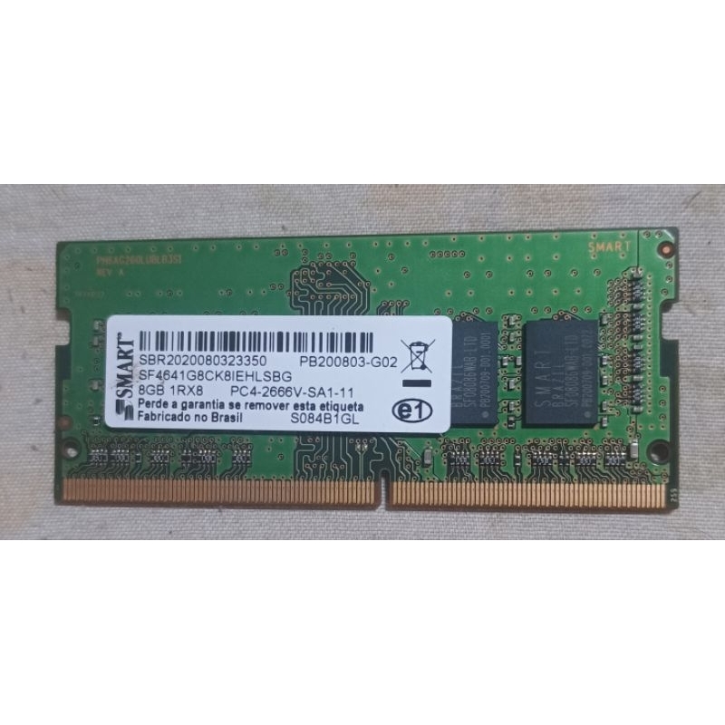 MEMÓRIA RAM LENOVO SMART 8GB PARA NOTEBOOK DDR4 2666MHZ