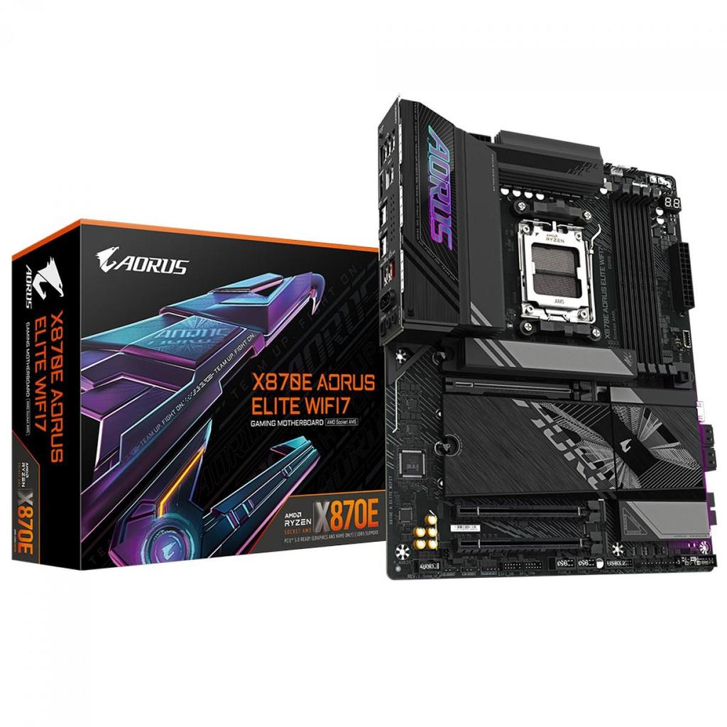Placa Mãe Gigabyte X870E AORUS Elite WiFi7, Chipset X870E, AMD AM5, ATX, DDR5