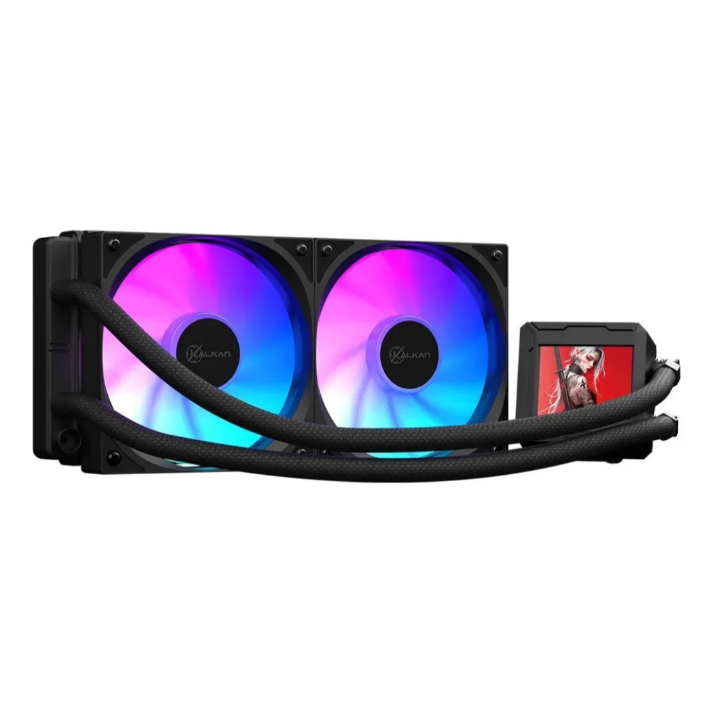 Water Cooler Kalkan Aura LCD 240mm Argb Tela 2.4 Preto KLK00102 Water Cooler Kalkan Aura LCD 240mm Argb Tela 2.4 Preto KLK00102