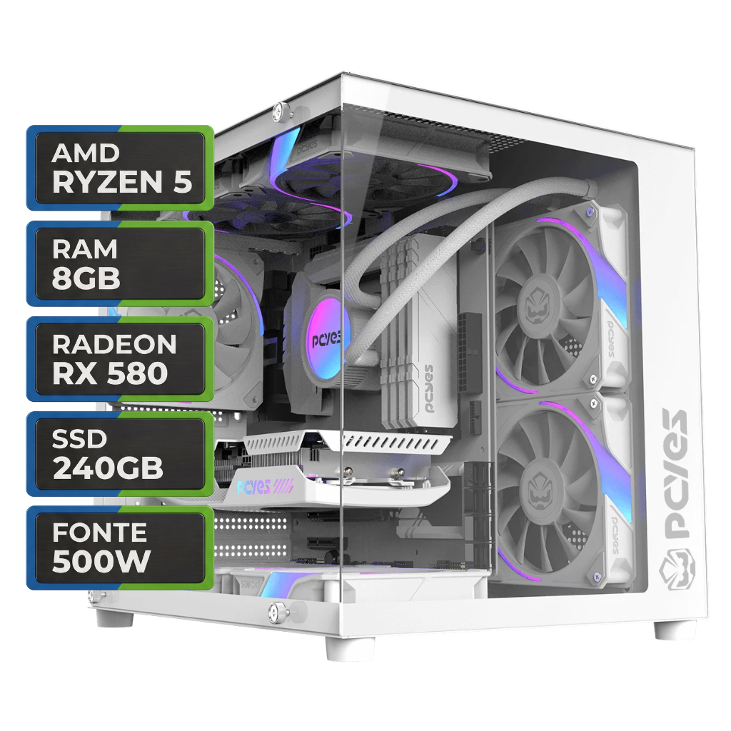PC Gamer Uriel I, AMD Ryzen 5 5500, Radeon RX 580 8GB, 8GB DDR4, SSD 240GB, Fonte 500W PC Gamer Uriel I, AMD Ryzen 5 5500, Radeon RX 580 8GB, 8GB DDR4, SSD 240GB, Fonte 500W