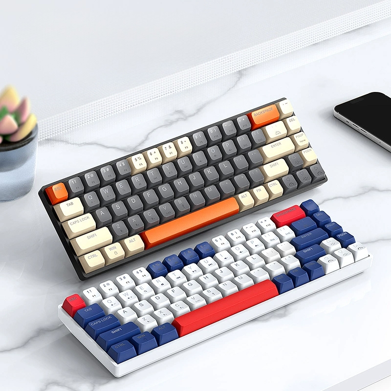 Teclado Gamer/ Escritório Com Fio RGB LED Iluminado Com 68 Teclados Mecânicos