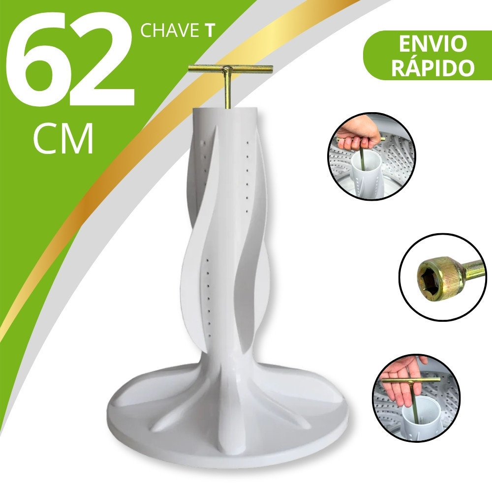 Chave T 10mm Cabo Estendido 62cm Para Limpeza do Agitador Maquina Lavar Roupas